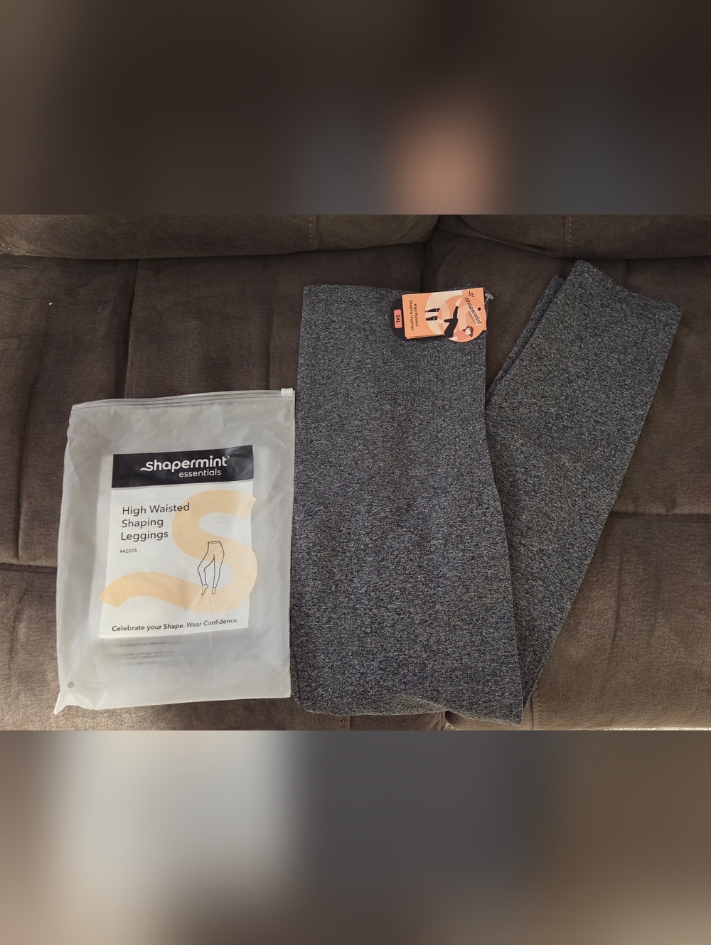 Shapermint Gray Marble Knit Pencil Skirt